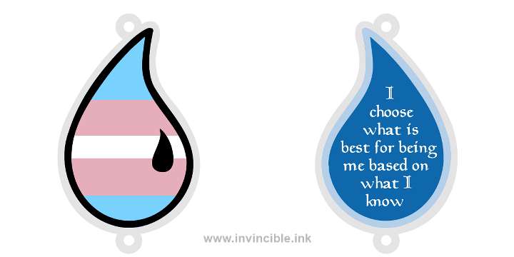 Preview of trans pride charm for the Blue colour identity