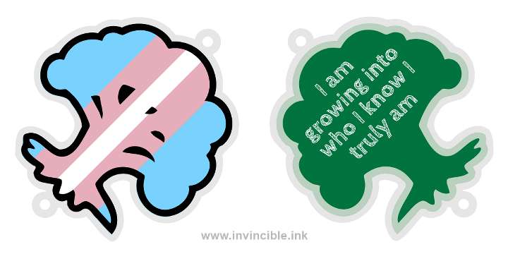 Preview of trans pride charm for the Green colour identity