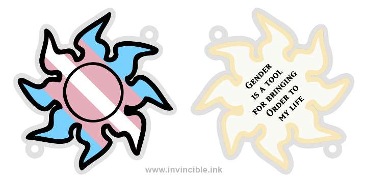 Preview of trans pride charm for the White colour identity