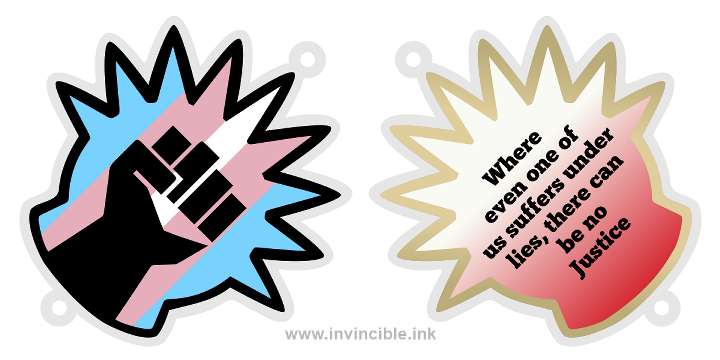 Preview of trans pride charm for the Boros Guild