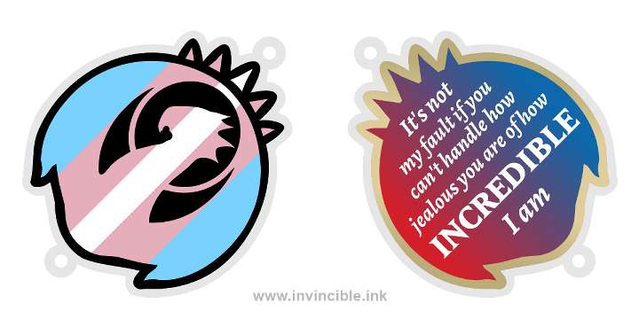 Preview of trans pride charm for the Izzet Guild