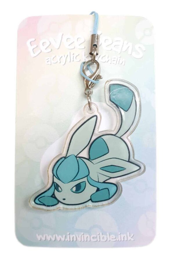 Acrylic charm Glaceon bean by Fox Lee